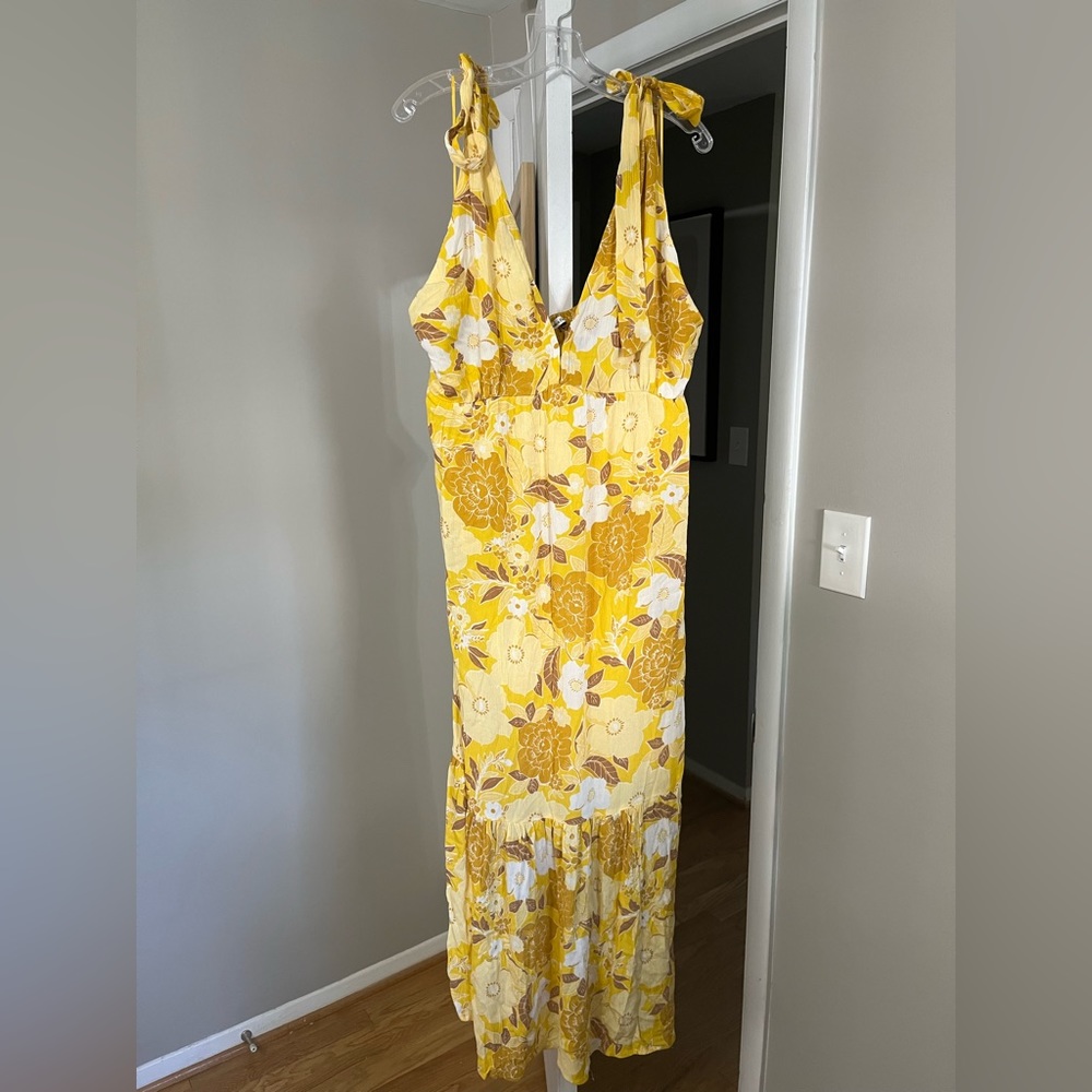 XL NWT yellow Abercrombie maxi dress